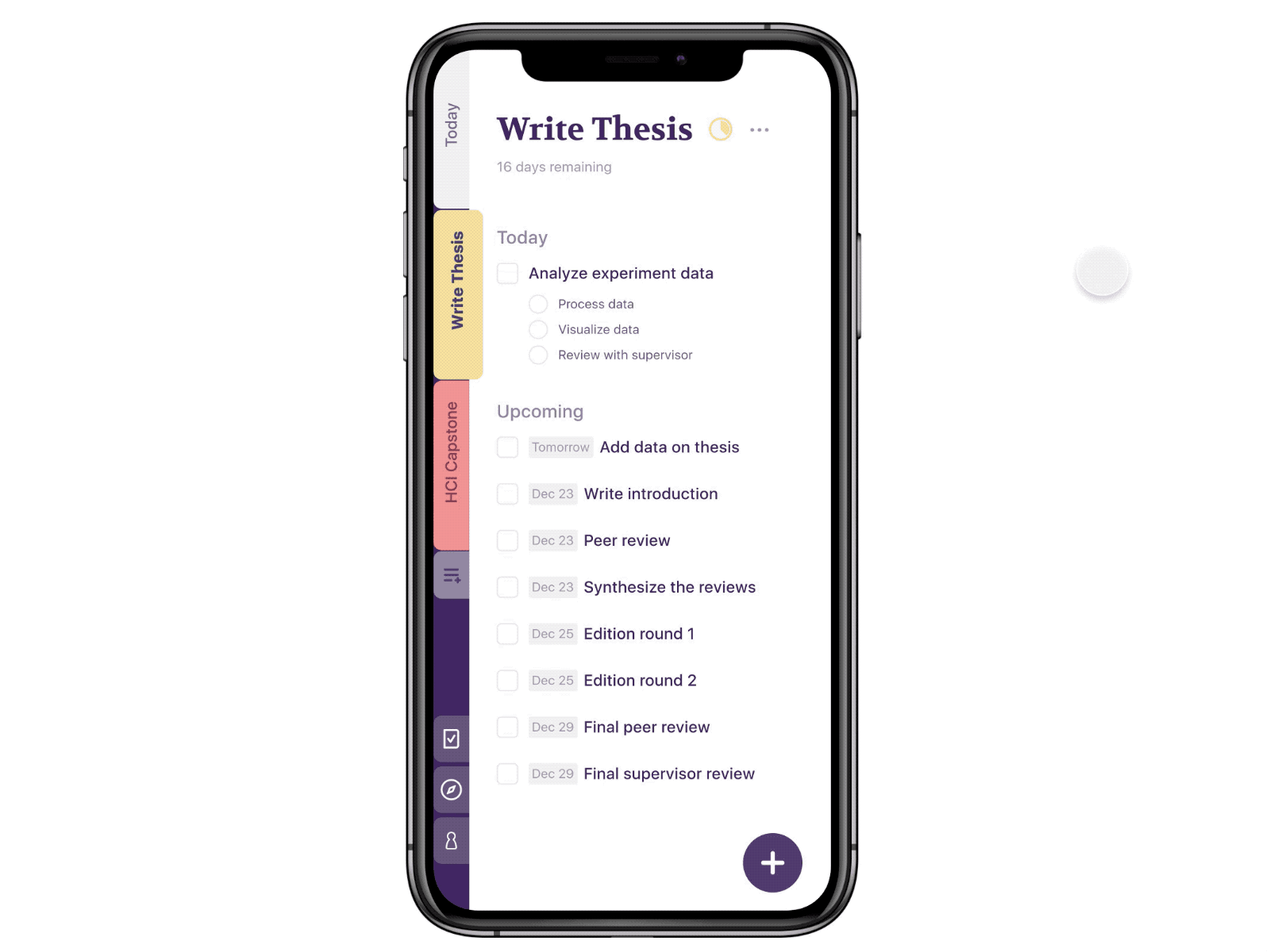 GoalKeeper Interaction Design: Checking Logged Tasks animation app design calendar interaction design logbook schedule task management to do list ui ux