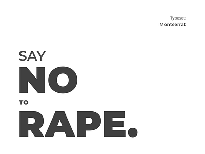 Say NO to RAPE design illustration typography