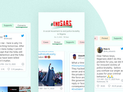 endSARS Tweet Collation design flat typography ui ux web website