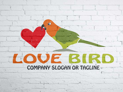 Lovebird logo bird company dove fly freedom happy hope travel vector wing