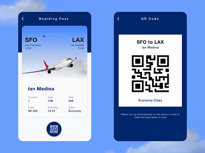 Daily UI #024 Boarding Pass boardingpass dailyui design mobile mobile ui qrcode sketchapp ui ui design ux ux design