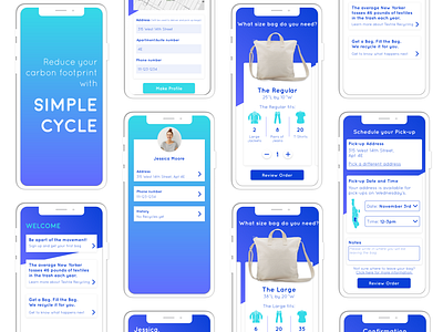 Simple Cycle animation app ui user center design ux