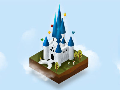 Disney World Icon castle disney icon isometric