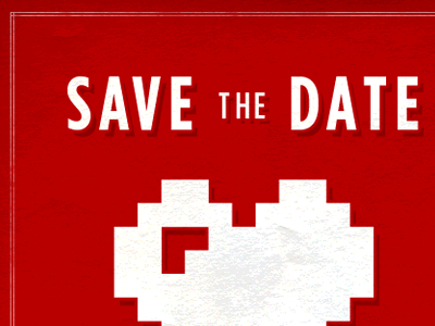 Save the Date pixel red save the date texture wedding
