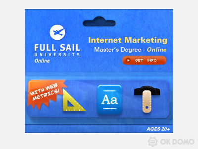 Full Sail Internet Marketing ad ad blue concept full sail package