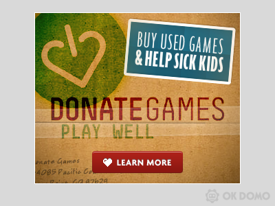 DonateGames.org Banner Ad Campaign ad box package