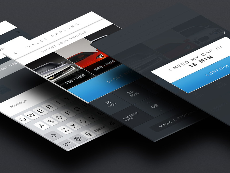 Valet Parking ui ux app ios7 ios iphone valet parking argentina lucas aerolab time chat