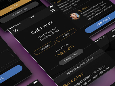 iOS7 App Design | Café Juanita app argentina café dark design gold ios ios7 lucas mobile ui ux