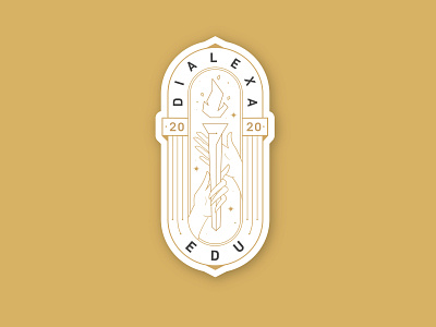 Dialexa EDU 1920s 2020 dialexa education flame gold lineart logo logo design mentorship program tech company torch
