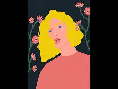 Another illustration inspired by Petra Eriksson artwork blue design graphic illustration pink student yellow