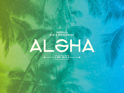 ALOHA logo design aloha branding creative design logo new palm type