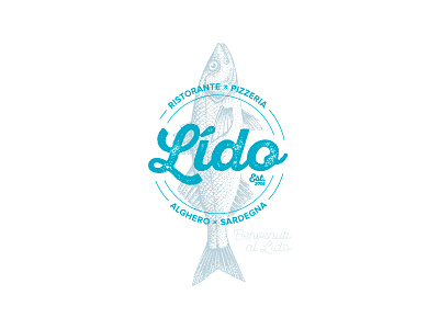 Lido Logo alghero blue branding corporate fish identity logo pizzeria restaurant sadinia sea ui