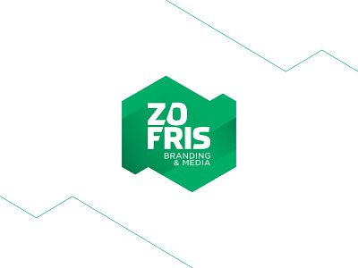 Logo ZO FRIS branding corporate fresh green identity logo media square stripes triangle
