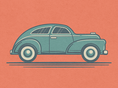 Vintage Car adobe illustrator automobile car classic icon illustration line drawing linocut logo pen and ink retro vector vintage