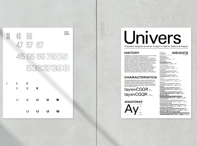 Univers Typeface Specimen design poster type type design type specimen typography typography poster