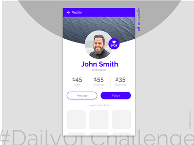Daily UI #006 - Profile Page adobe xd app challenge daily dailyui dailyuichallenge design mobile new page profile ui ux