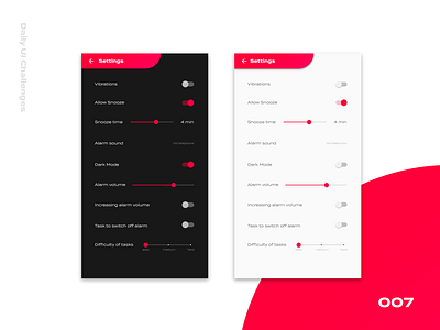 Daily UI Challenge #007 - Settings