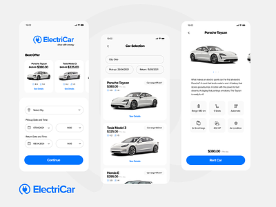 ElectriCar app challenge design mobile ui