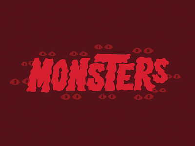Monsters fall halloween hand lettering handlettering handtype lettering monsters spooky typography