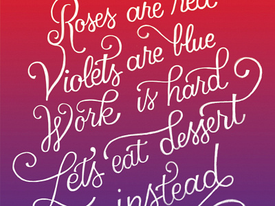 Dessert Poem hand lettering handdrawn handlettering lettering type typography valentine valentines day