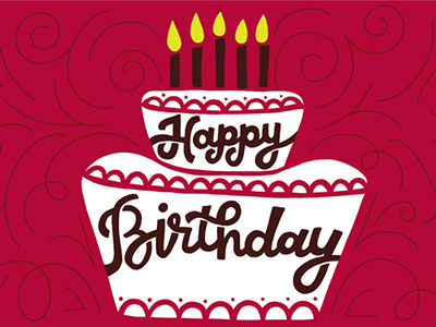HBD bday birthday cake cursive hand lettering hand lettering happy birthday illustration lettering script