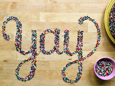 Yay birthday food lettering hand lettering lettering sprinkles