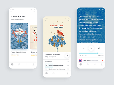 Listening And Reading app art design flat icon ios minimal typography ui ux