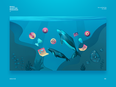 Whale Selection Resources design illustration illustrations ui vector web