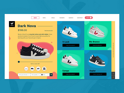 VEJA Ecommerce 360 view adobe xd bags design ecommerce shop product page shoes sneakers ui ui ux ui design veja web website