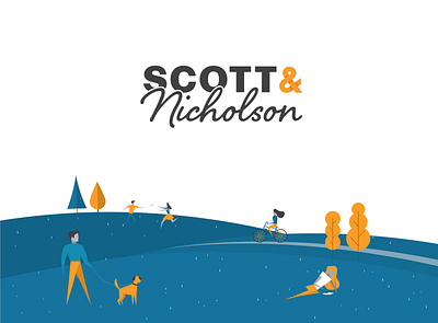 Scott & Nicholson Branding branding brochure design flat illustration logo print real estate website