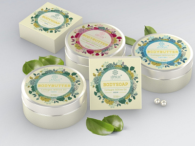 LiPSCH brand bodybutter and soap branding cosmetic packaging cosmetics design illustration label design label mockup logo packagedesign typography vector