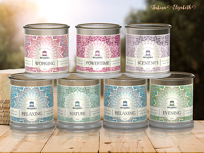 hand crafted candle label design accesories bathroom branding cosmetic packaging cosmetics design handdrawn illustration label design label mockup logo mandala package design package mockup packagedesign typography vector