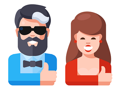 Man And Woman Show Approval Gesture