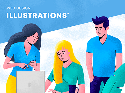 Illustration for crypto-related website branding character crypto design flat girl grain guy illustration man people ui vector web webdesign website woman work