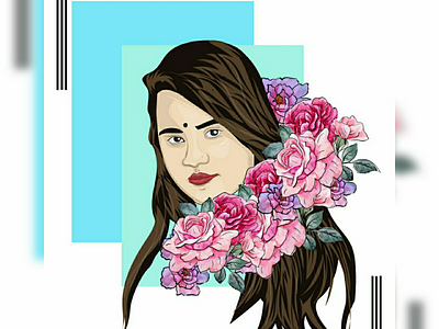 Flora vector illustration face