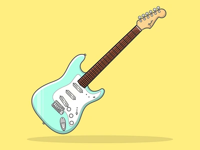 Phum Viphurit's 1965 Fender Stratocaster concerts fender flat design guitar illustrator music phum viphurit stratocaster vector