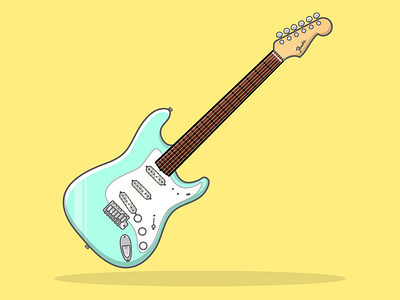 Phum Viphurit's 1965 Fender Stratocaster concerts fender flat design guitar illustrator music phum viphurit stratocaster vector