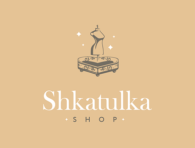 Logo Design. Shkatulka branding design dress logo shkatulka shop vector