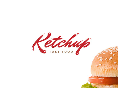 Ketchup branding fast food logo typography