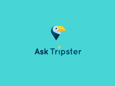 Ask Tripster bird bird logo branding logo pin travel app trip