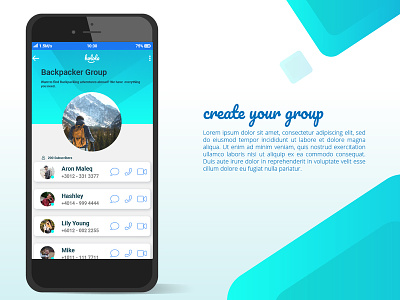 Holola: Group Messaging E-walllet APP - UI UX Kit branding group chat messager ui concept ui ux