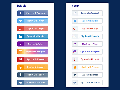 Social Media Login Buttons