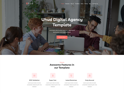 Uhud - Digital Agency Landing Page Template agency agency website