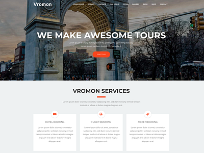 Vromon - Tour & Travel Agency WordPress Theme landing page wordpress theme onepage wordpress theme