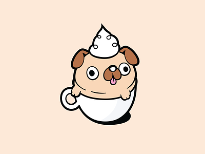 Puppucino coffee coffee dog cup of coffee cute dog cute pug dog dog doodle dog illustration illustration pug pug doodle pug illustration shirt vector