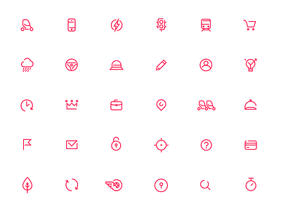 Icons for urban car sharing platform icons icons design icons set light icons line art minimalistic simple icons urbygo vector