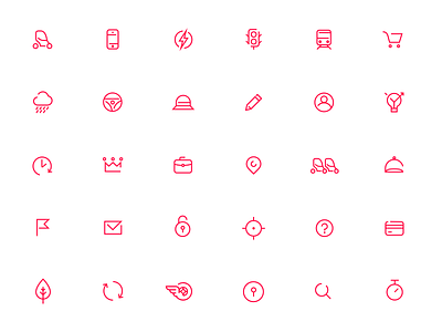 Icons for urban car sharing platform