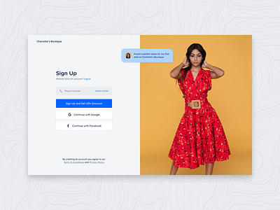 Sign Up for Fashion Shop boutique design fashion registration shop signup