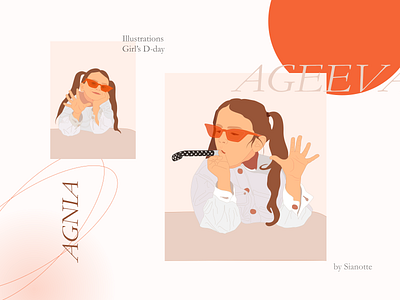 Flat illustrations of girl 2d design flat illustration graphic design illustration vector webdesign website