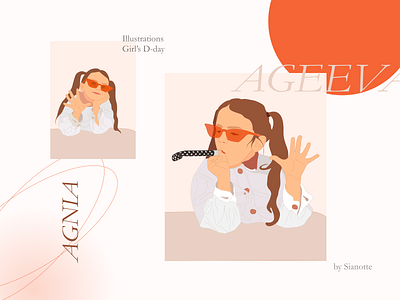 Flat illustrations of girl